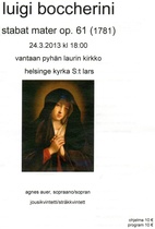 Osallistuimme Eeva-Leenan kanssa Stabat mater-konserttiin