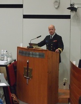 Merivoimien komentaja, kontra-amiraali Veijo Taipaluksen aiheena oli 