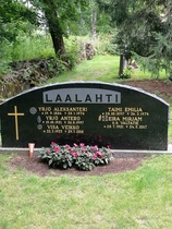 Tässä haudassa lepää eräitä hyvin tuntemiani Laalahden isänmaallisen suvun edustajia.