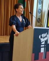 Ravintola Ostrobotnian kahvitilaisuuteen toi tervehdyksen Margareta Mannerheim.