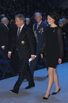Tasavallan presidentti Sauli Niinistö ja rouva Jenni Haukio osallistuivat juhlaan. Kuvan otti Hans Gabrielsson.