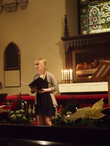 Hyvän lauluäänen omaava Katarina Olkinuora esitti J.S. Bachin "Ave Maria" ja Carl Collanin "Sylvian joululaulu" Konsertin taitavana säestäjänä toimi Jussi Pernu, piano