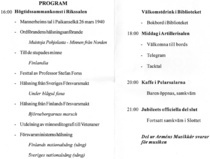 Perinneyhdistyksen 75-vuotisjuhlan ohjelma