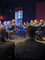 Ilmavoimien soittokunta huolehti juhlan puhallinmusiikista.