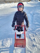 Viktor lähdössä luistelemaan Tampereella.